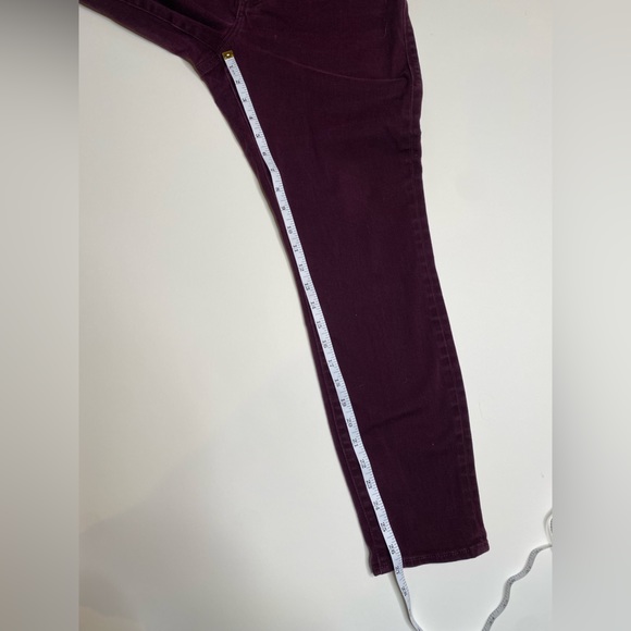 Rock & Republic maroon jeans size 12 women side zippers - Picture 4 of 7